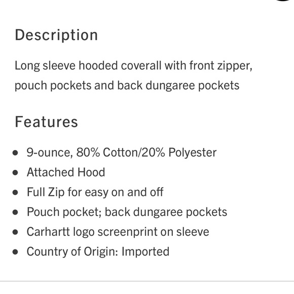 Carhartt Rumba Red coverall for baby - Picture 7 of 9